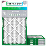 Filterbuy 16x25x1 Air Filter MERV 8 (MPR 700) Dust Defense Replacement (4-Pack), Electrostatic Pleated HVAC AC Furnace Filters, Made in USA (Actual Size: 15.50 x 24.50 x 0.75)