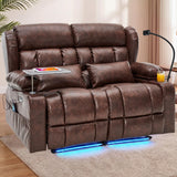 Redlife 3-Seater Power Recliner Sofa with Dual Consoles, Massage & Heat