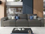 EASE MOOSE Modular Sectional Sofa, Leather Sectional Couch, Deep Brown