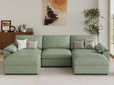 EASE MOOSE Modular Sectional Sofa, Leather Sectional Couch, Deep Brown