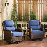 HILLGA Luxury 5 PCS Outdoor Swivel Rocker Patio Chairs of 2