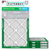 Filterbuy 16x25x1 Air Filter MERV 8 (MPR 700) Dust Defense Replacement (4-Pack), Electrostatic Pleated HVAC AC Furnace Filters, Made in USA (Actual Size: 15.50 x 24.50 x 0.75)