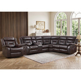 EBELLO Faux Leather Recliner Sofa Furniture Set for Living Room, Recliner Chair, Manual Loveseat, 3 Seat Recliniing Sofa Couch Set for Meeting Room, Brown