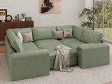 EASE MOOSE Modular Sectional Sofa, Leather Sectional Couch, Deep Brown