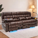 Redlife 3-Seater Power Recliner Sofa with Dual Consoles, Massage & Heat