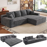 106'' Convertible Futon Sofa Bed, Boneless Couch for Living Room, Black