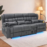 Redlife 3-Seater Power Recliner Sofa with Dual Consoles, Massage & Heat
