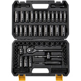 ELEAD 148-Piece Mechanics Tool Set, SAE/Metric 1/4" & 3/8" Drive Socket Set, Magnetic Nut Drivers, Ratcheting Wrenches, Extensions & Adapters, Quick-Release Ratchet, Mechanics Tool for Car Repair