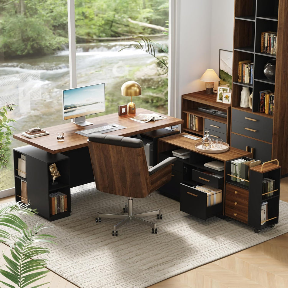 ModernMate Home Office Furniture Set, 71" L Shaped Executive Standing Desk