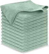 USANOOKS Microfiber Cleaning Cloth Grey - 12 Pcs (12.5"x12.5") - High Performance - 1200 Washes, Ultra Absorbent Microfiber Towel Weave Grime & Liquid for Streak-Free Mirror Shine - Car Washing Cloth
