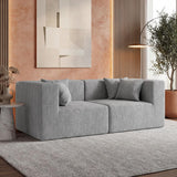 MONVANE Modular Sectional Cloud Couch for Living Room - 130'' 6 Seater Convertible Chenille Couches Set with Ottoman, No Assembly Compression Sofas, Comfy Floor Sofa with Memory Foam, Grey