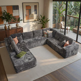 ovios 104" Cloud Sectional Couch with L-Shape Chaise,Modern Modular Sofa with Deep Seat, Upholstered Couches for Living Room Bedroom,No Assembly Required, Grey (Plush Corduroy Fabric)