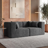 MONVANE Modular Sectional Cloud Couch for Living Room - 130'' 6 Seater Convertible Chenille Couches Set with Ottoman, No Assembly Compression Sofas, Comfy Floor Sofa with Memory Foam, Grey