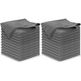 USANOOKS Microfiber Cleaning Cloth Grey - 12 Pcs (12.5"x12.5") - High Performance - 1200 Washes, Ultra Absorbent Microfiber Towel Weave Grime & Liquid for Streak-Free Mirror Shine - Car Washing Cloth