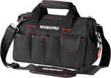WORKPRO 14-inch Tool Bag, Multi-pocket Tool Organizer with Adjustable Shoulder Strap, W081021A , black