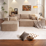 ovios 104" Cloud Sectional Couch with L-Shape Chaise,Modern Modular Sofa with Deep Seat, Upholstered Couches for Living Room Bedroom,No Assembly Required, Grey (Plush Corduroy Fabric)