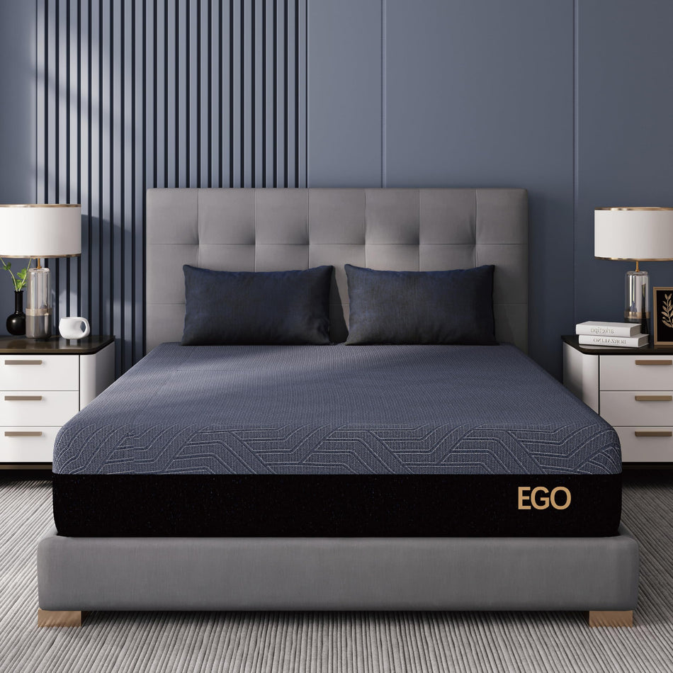 EGOHOME 12 Inch King Memory Foam Mattress for Back Pain, Cooling Copper Gel Bed in a Box, Foam Made in USA, CertiPUR-US Certified, Therapeutic Medium Firm, 76x80x12 Black