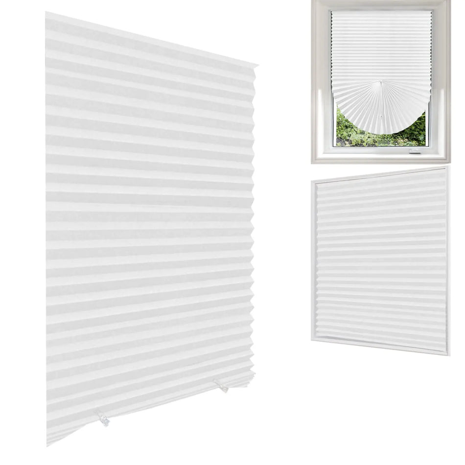 Blinds for Windows Cordless Blinds Temporary Shades Paper Blinds No Drill Mini Blinds Black Out Blinds for Window of BedroomBathroomKitchen Office (White-Semi Shading 35.4 * 59"(90 * 150cm))
