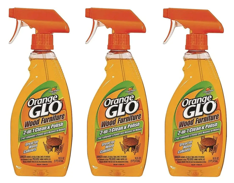 Glo 640823841079 (Pack of 3) Wood Furniture 2-in-1 Clean and Polish 48 Fl Oz total
