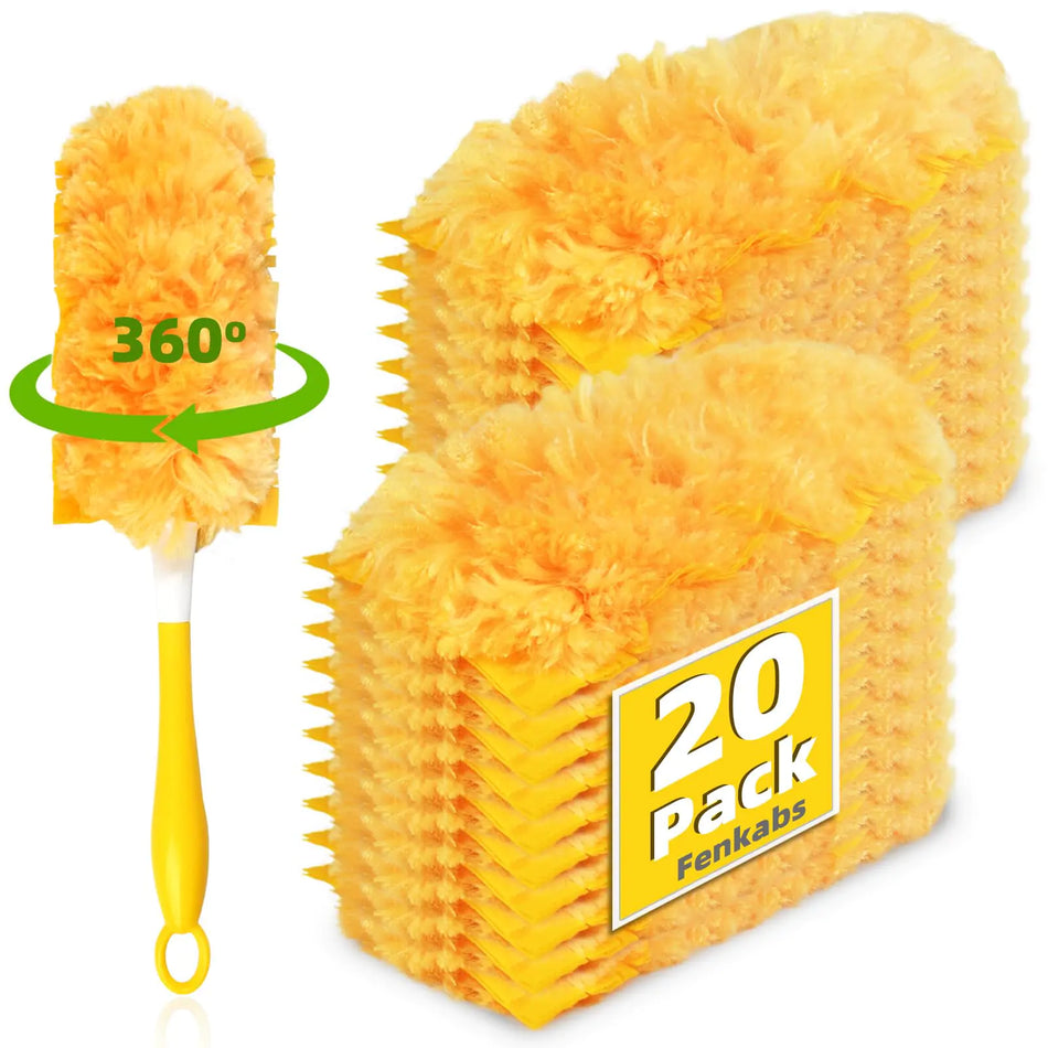 20 Pack 360 Dusters Refills for Dusters Unscented Heavy Duty Duster Kit Disposable Dusters Refills with 1 Handle for Cleaning Furniture Blinds Ceiling Fans