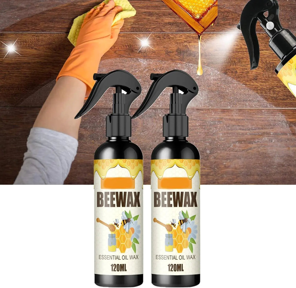 Mvsdiscv Natural Beeswax Spray Beeswax Furniture Polish Multipurpose Wood Floor Cleaner and Polish for Furniture Floor Tables 2pc x 120ML