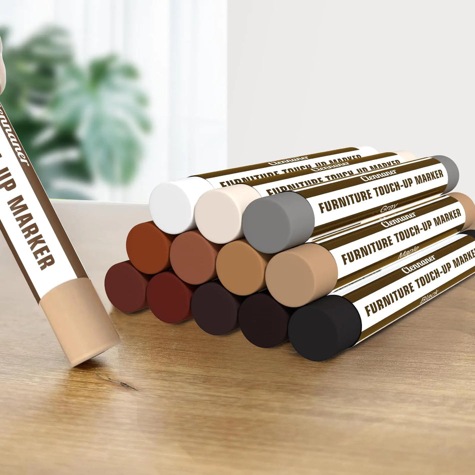 Wood Filler Sticks 12 Colors Wood Putty Sticks for Cabinets Furniture Floors and Doors Furniture Touch up Markers for Stains Scuffs Scratches Cracks and Nail Holes Touch Ups and Cover Ups